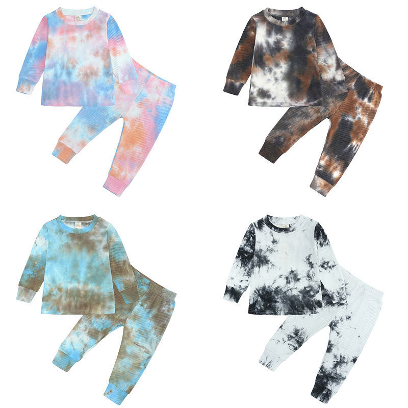 Tie-dye Pit Strip Suit For Boys And Girls