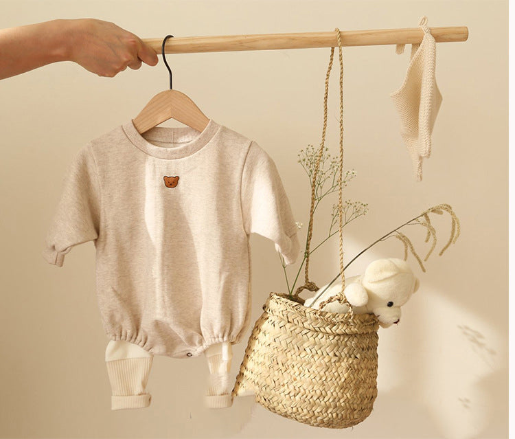 Fashion Simple Solid Color Cotton Baby Onesies