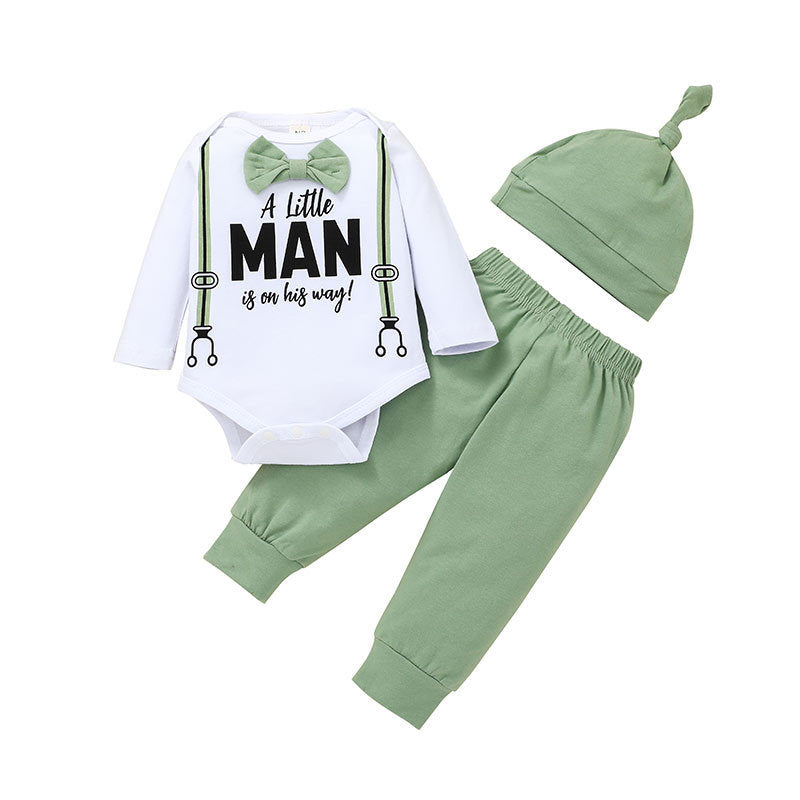 Letter Long Sleeve Fashion Baby Pants Suit