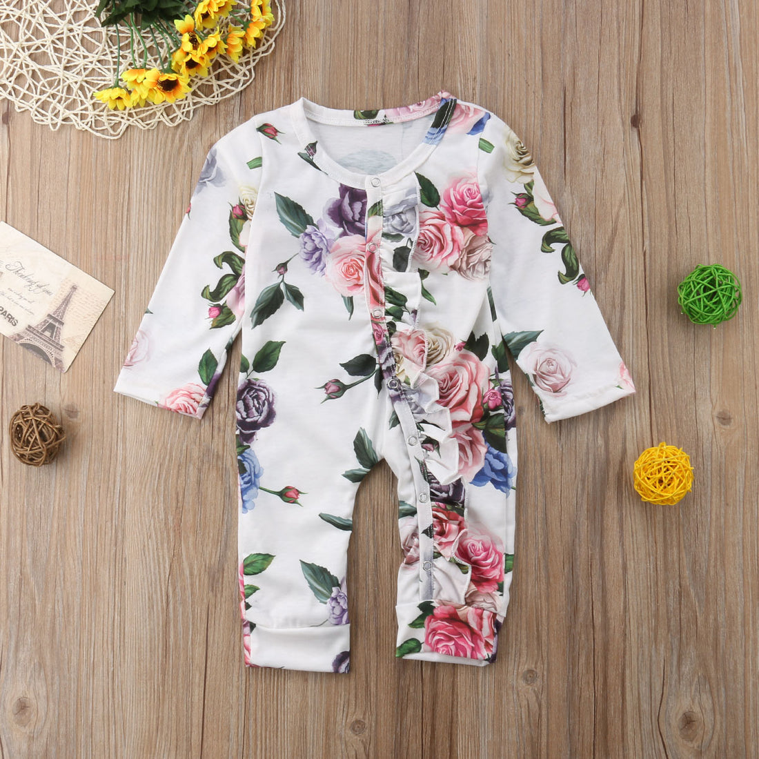 Alexandra Rose Jumpsuit  Fashion Newborn Kids Baby Girls Flowers Romper Outfits