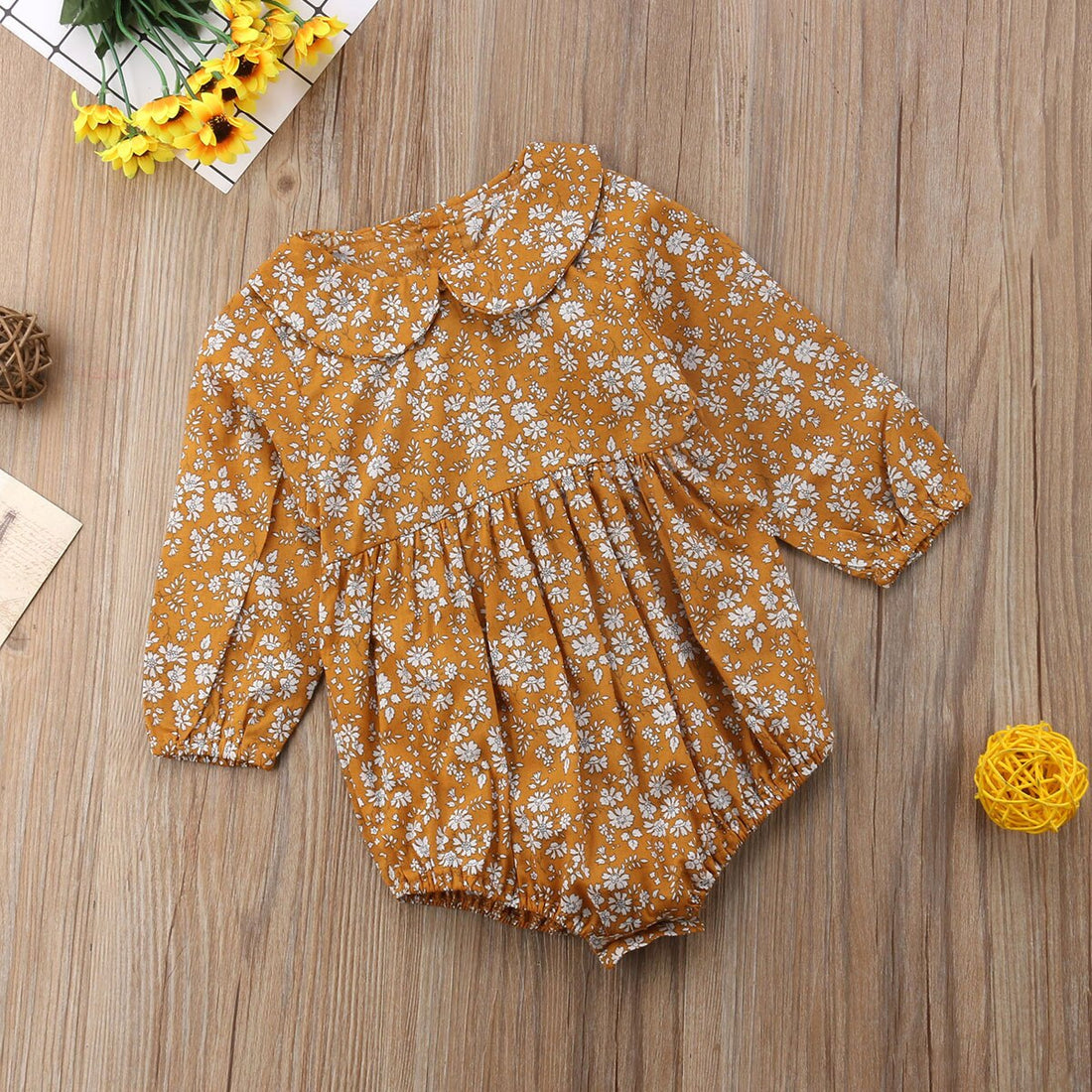 Newborn Baby Girls Clothing Infant Baby Girls Floral Rompers Long Sleeve Autumn Clothes Jumpsuit Playsuit