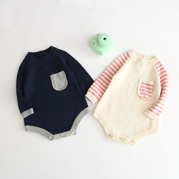 Baby long-sleeved knitted jumpsuit