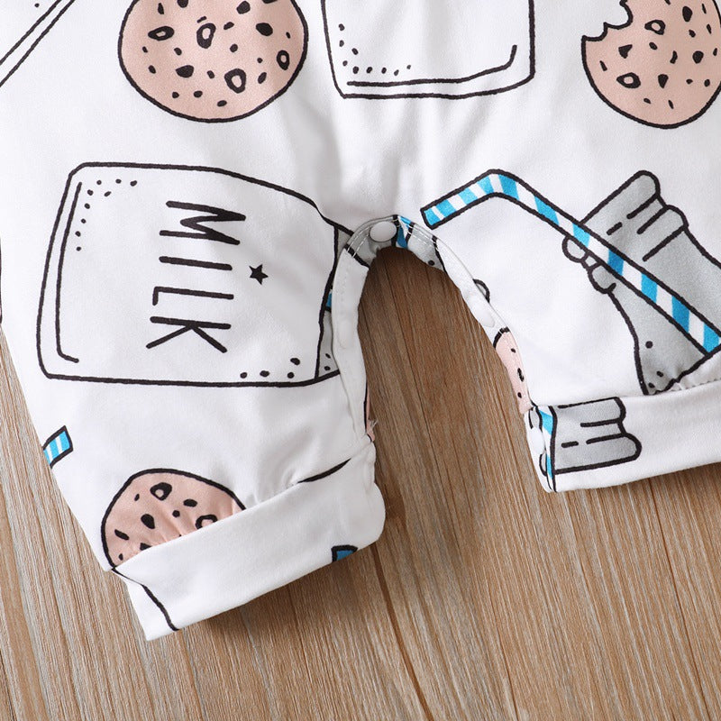 Children's Bottle Print Short Sleeve Romper