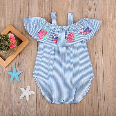 Striped Sleeves Flower Romper