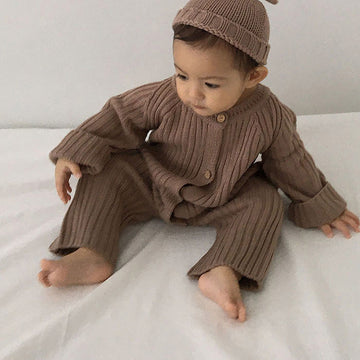 Baby Spring And Autumn Edition Korean Edition Boys And Girls Long Sleeve Knitted One-Piece Sweaters