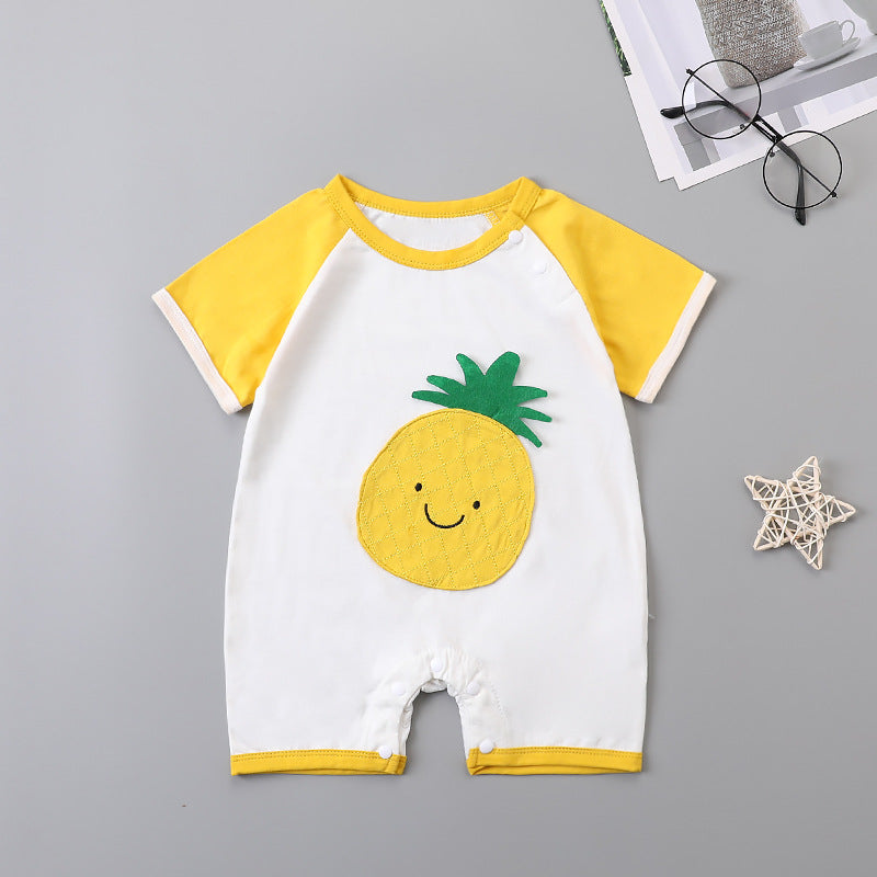 New Baby Onesies For Men And Women Baby Raglan Thin Romper Newborn Summer Cute Fruit Shape Romper