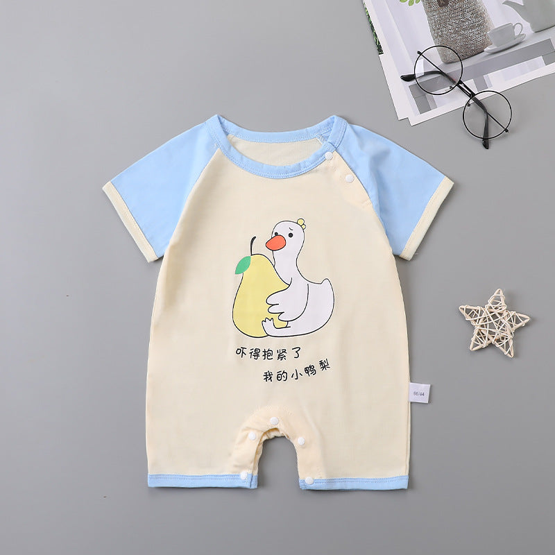 New Baby Onesies For Men And Women Baby Raglan Thin Romper Newborn Summer Cute Fruit Shape Romper