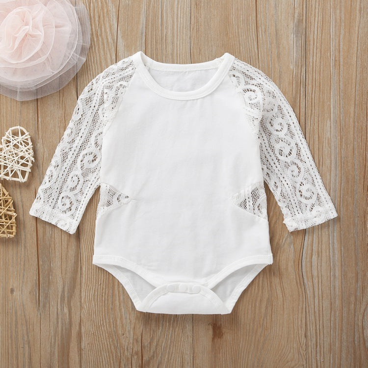 Long-Sleeved Lace Princess Romper Bag Fart Clothes