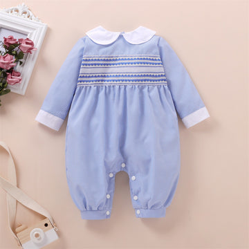 Male And Female Baby Striped Long-sleeved Trousers Jumpsuit