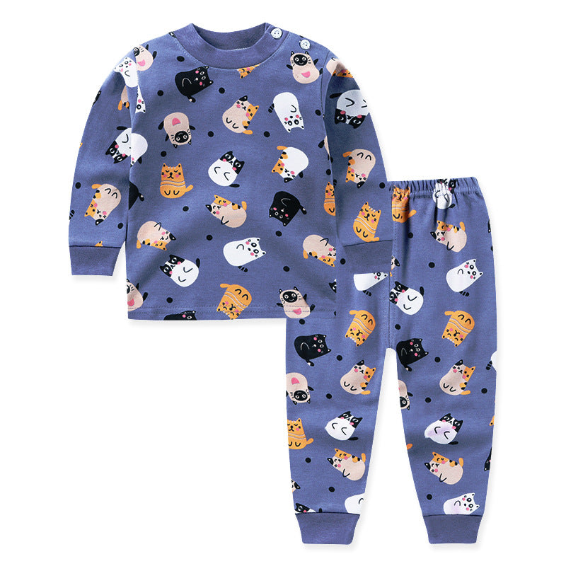 Children's Cotton Long Sleeved Trousers For Home Wear