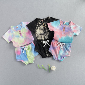 Baby Summer Tie Dyed Clothing Toddler Boys Girls Knitted Sho