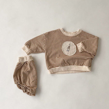 Infant Stripe Suit Two Piece Climbing Suit