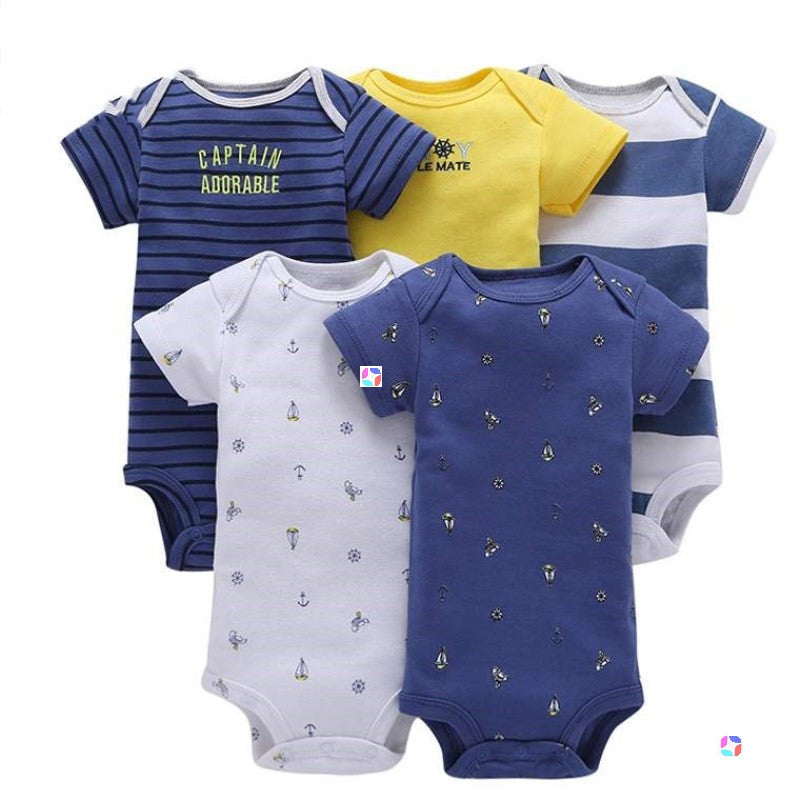 Summer Newborn Clothes Baby Cotton Fashion Romper 5pcs