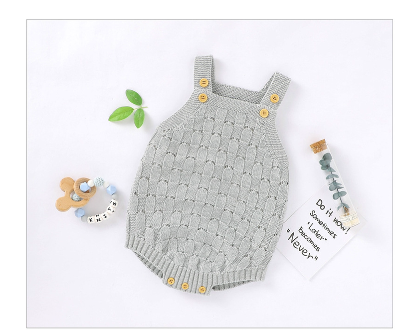 Solid Color Sling Baby Dress Baby Knitted Cotton One-Piece