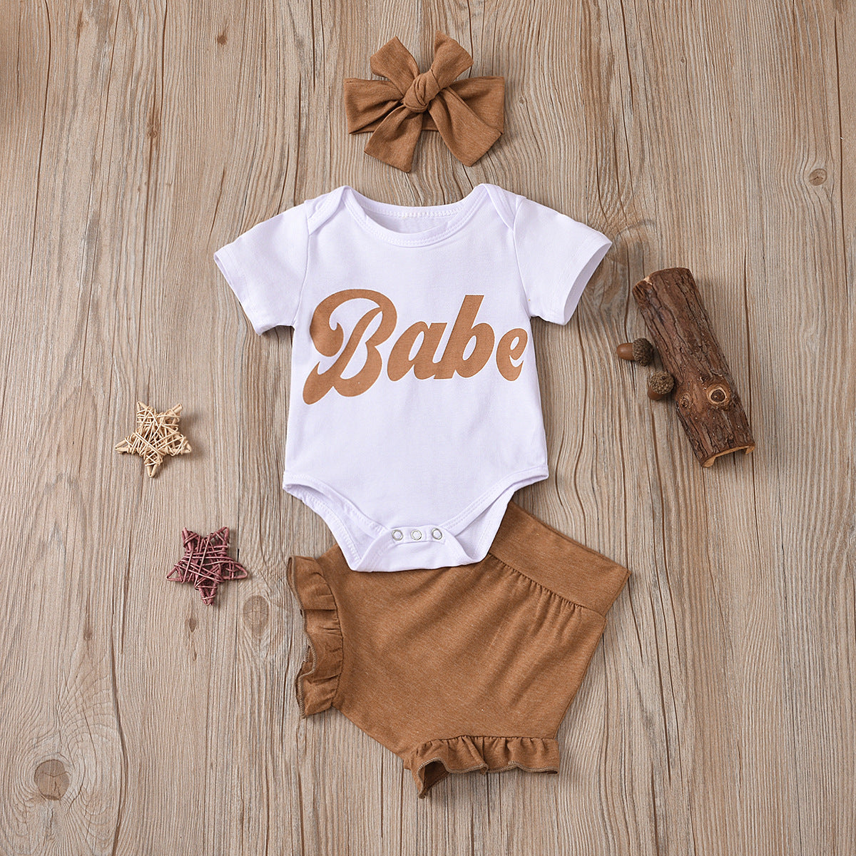 Kiko Ins Baby European And American Summer Letters Babe Short-Sleeved Romper