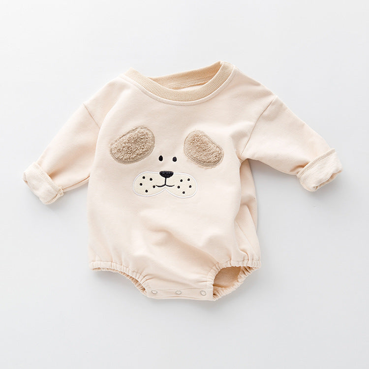 Autumn And Winter Baby Men's And Women's Baby Clothes Cartoon Round Neck Thick Cotton Sweater One-Piece Romper Romper