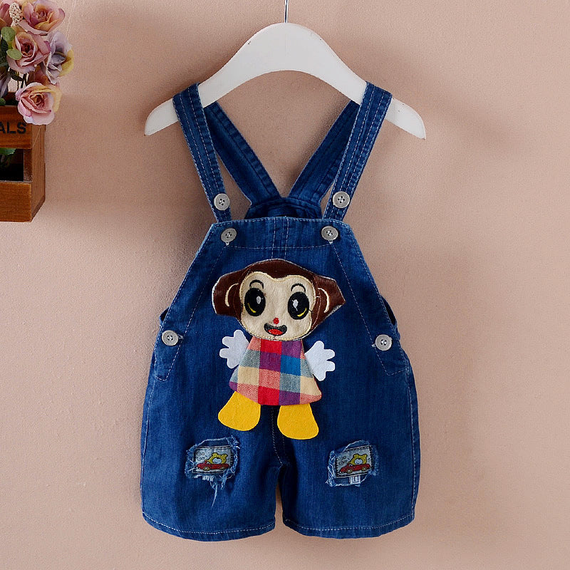 Pants Children's Jumpsuit Baby Suspenders Denim Shorts Men And Women