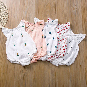 Baby Girls Romper Summer Infant Unisex Newborn Sleeveless