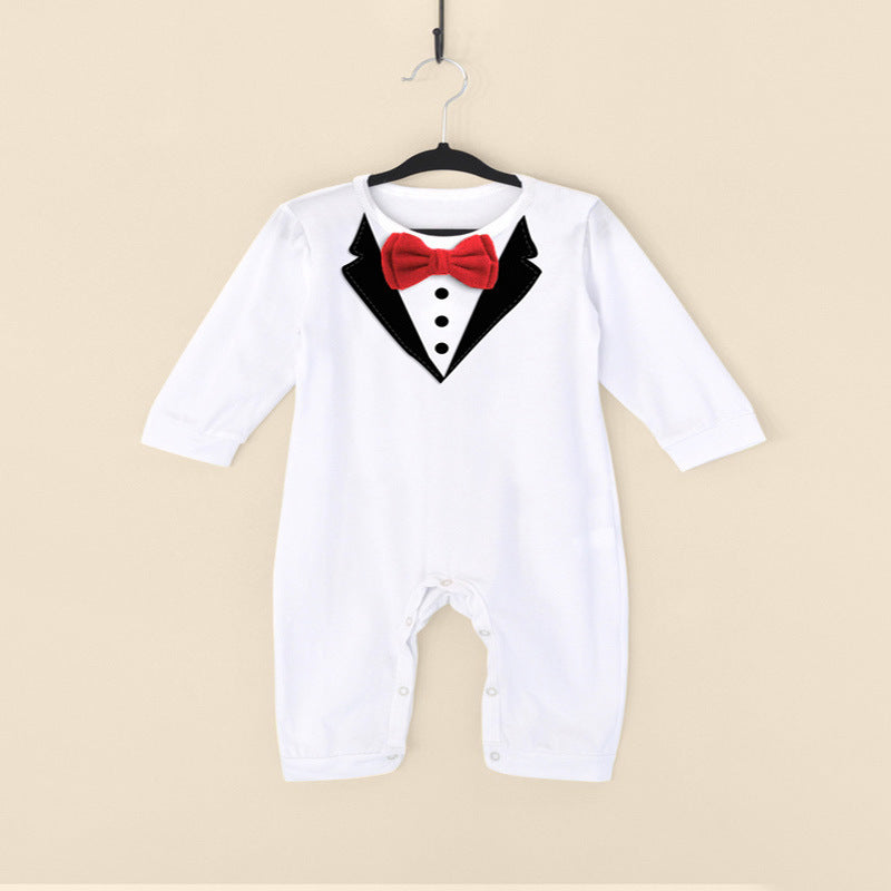 Children's Gentleman Long-Sleeved Romper Romper Baby Jumpsuit