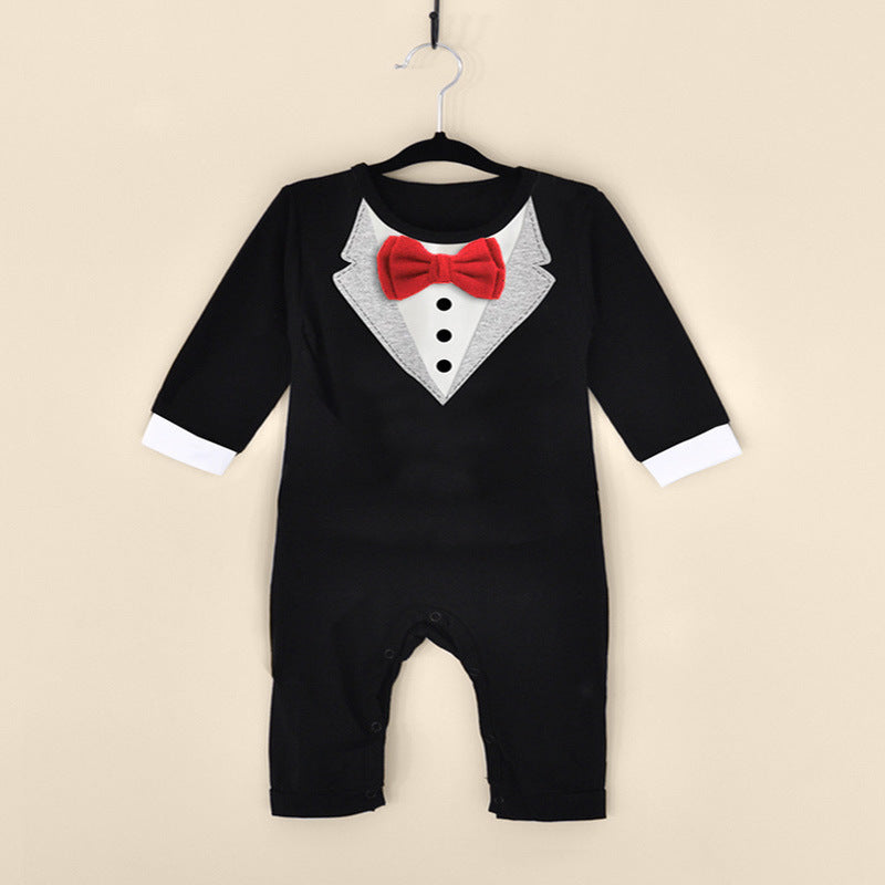 Children's Gentleman Long-Sleeved Romper Romper Baby Jumpsuit