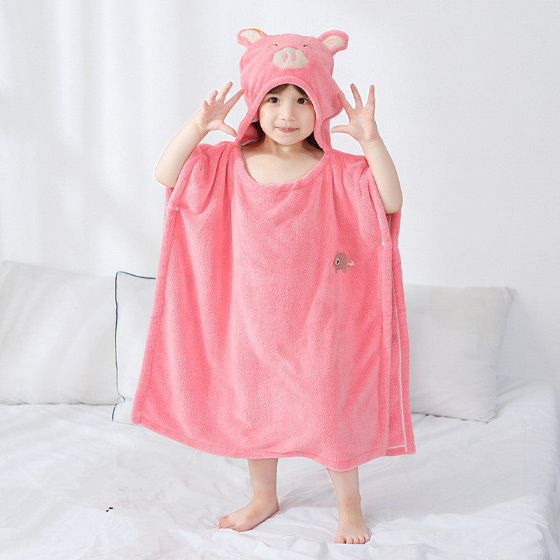 Infant Baby Bathing Hooded Bath Towel Cloak Cloak