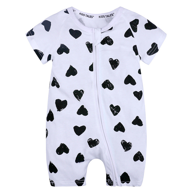 Baby Clothes Ins Summer Cotton Short-Sleeved Newborn Jumpsuit For Men And Women Baby Romper