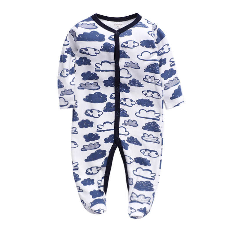 Newborn Baby Foot-Wrapped Long-Sleeved Crawling Clothes