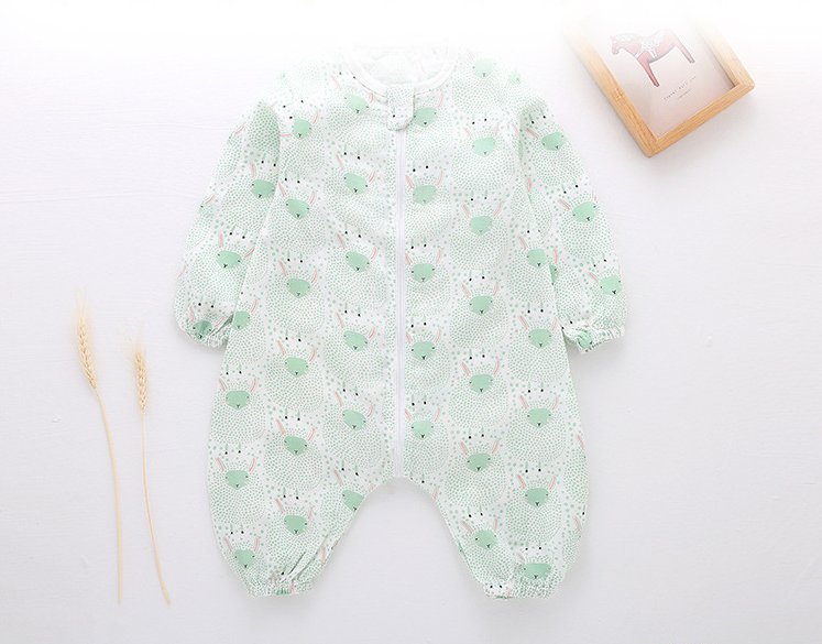 Gauze Baby Sleeping Bag Summer Thin Newborn Baby One-Piece Pajamas Spring And Autumn Children'S Split-Leg Sleeping Bag