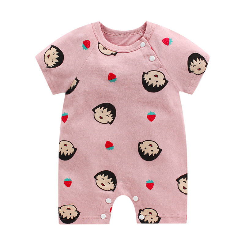 New Summer Baby One-Piece Romper, Newborn Baby Cotton Short-Sleeved Thin  Crotch Romper Wholesale