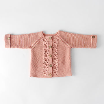 Ins Spring And Autumn Infant And Young Children'S Boys And Girls' Suit Leaf Knitted Coat   Wool Sweater Climbing Suit