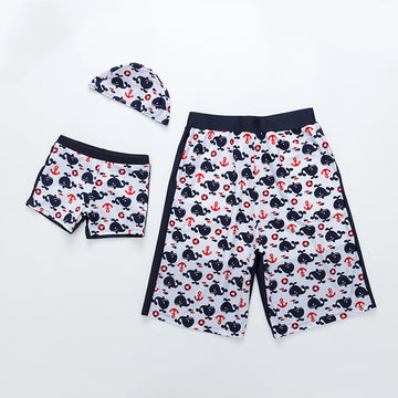 New Children's Swimming Trunks Parent Child New Children's Beach Flat Corner Swimming Trunks Korean Hot Spring Swimsuit