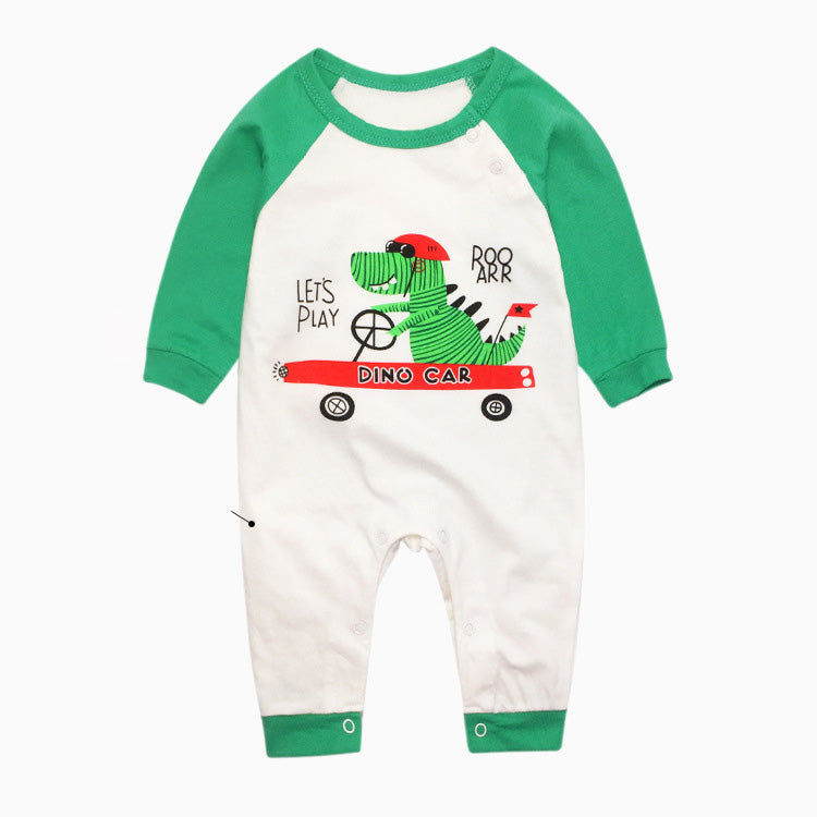 Spring and Autumn Newborn Infant Boxer One-piece Rompers for Men and Women Baby Rompers Long Sleeve Rompers Outing Clothes