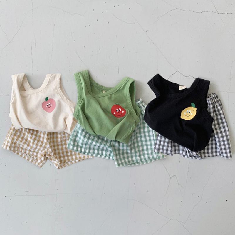 Two-Piece Set Of Cute Casual Cotton T-Shirt Shorts For Boys And Girls