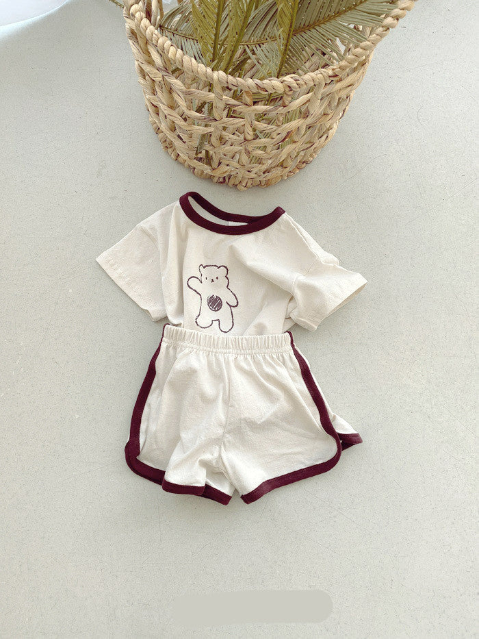 Baby Bear Cotton Suit Two-piece Cartoon Comfort For Babies And Toddlers