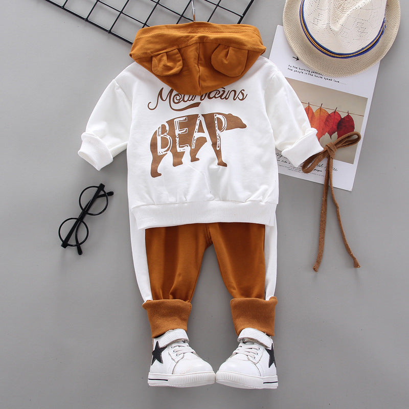 Long-Sleeved Pullover And Hooded Sweater Casual Sports Two-Piece Suit