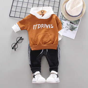 Long-Sleeved Pullover And Hooded Sweater Casual Sports Two-Piece Suit