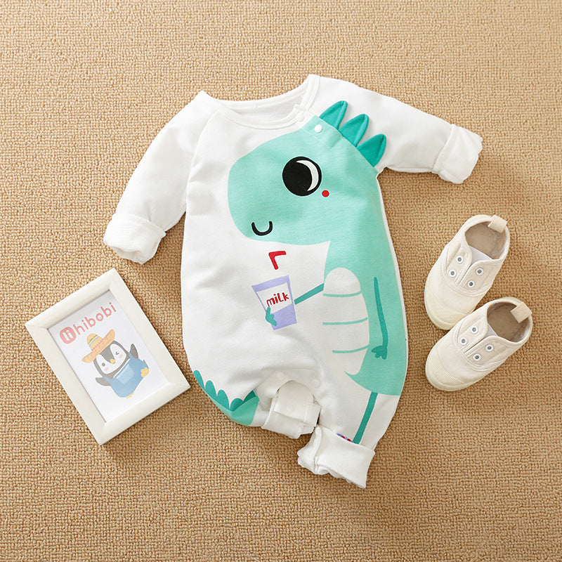 Cross-Border European And American Ins Baby Onesies Spring And Autumn Cotton Baby Cartoon Crawling Clothes Newborn Clothes Baby