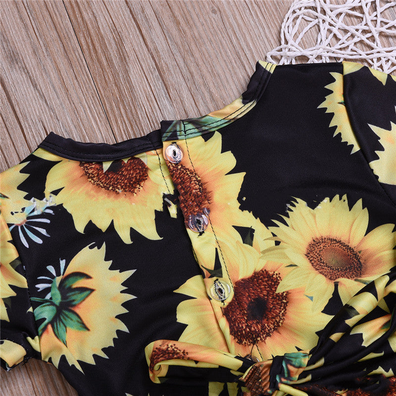 Jumpsuit Sunflower Print Cute Jumpsuit