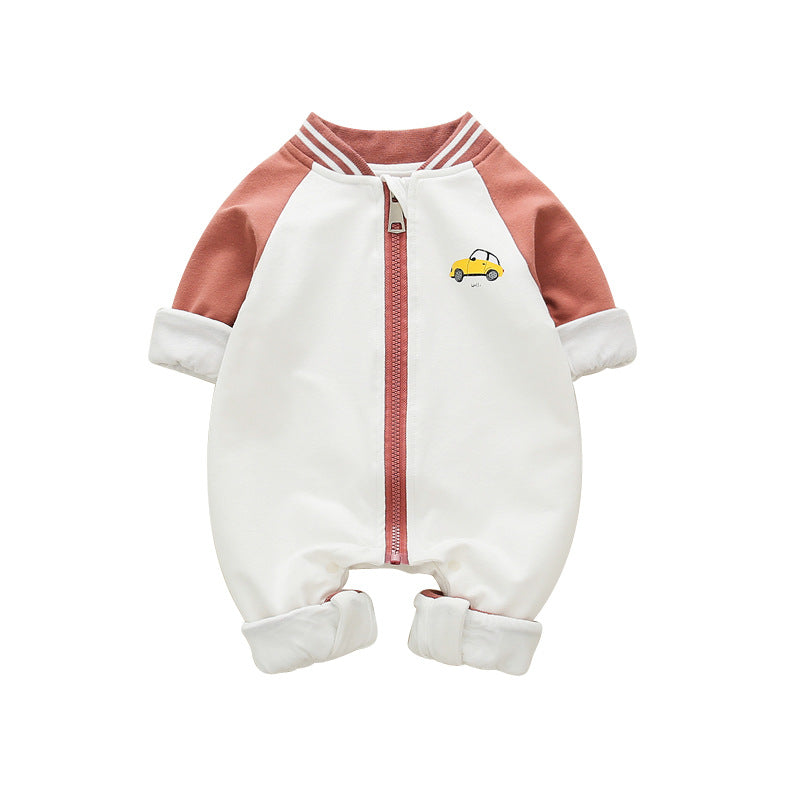 Baby Jumpsuit Spring And Autumn Long-sleeved Pure Cotton New Korean Cartoon Outing Clothes Baby Newborn Romper