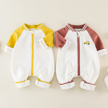 Baby Jumpsuit Spring And Autumn Long-sleeved Pure Cotton New Korean Cartoon Outing Clothes Baby Newborn Romper