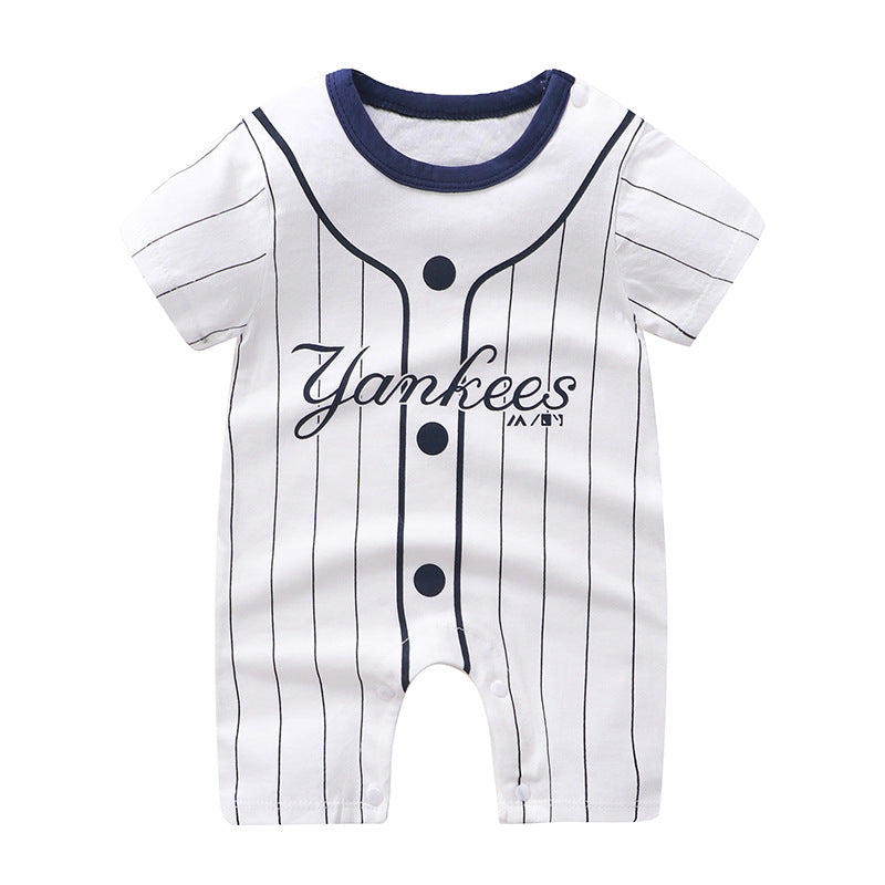 Cotton Newborn Short-sleeved Sports Romper And Romper Jumpsuit