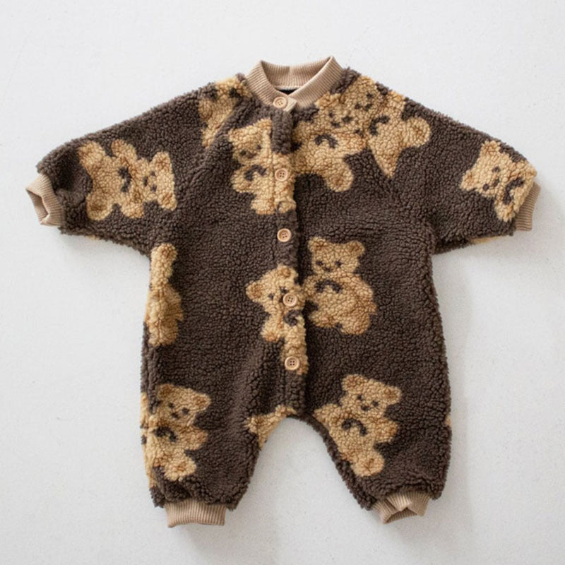 Outdoor Clothes Cute Bear Lamb Wool One-piece Coat