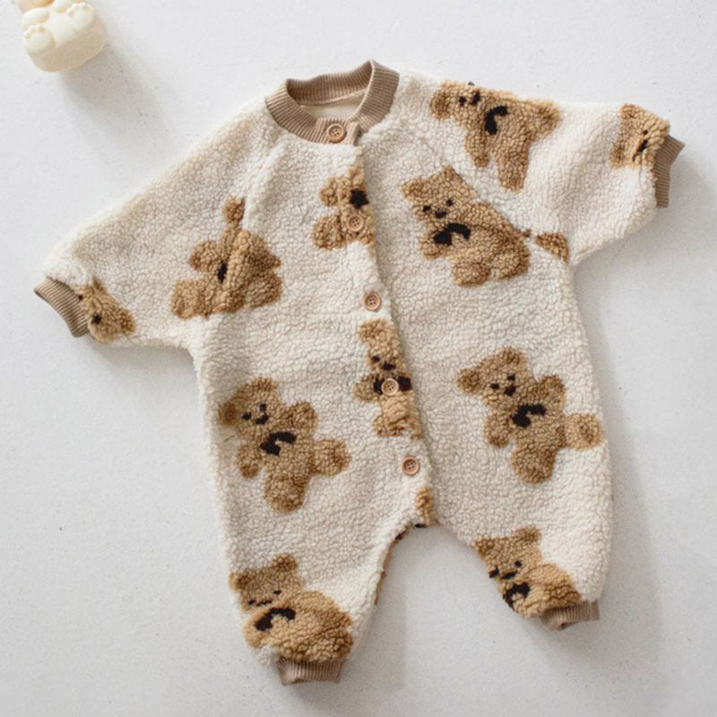 Outdoor Clothes Cute Bear Lamb Wool One-piece Coat