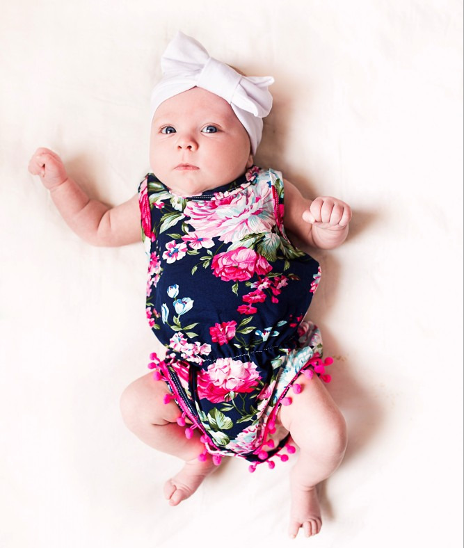 European And American Hot Style INS Baby Floral One-piece Romper Two-piece Suit