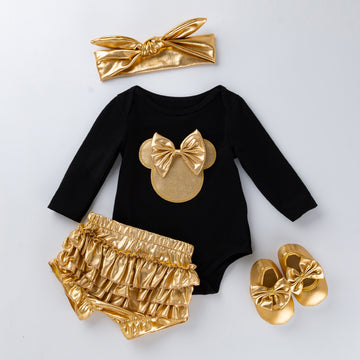 Baby Long Sleeve Romper Golden PP Pants Set