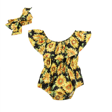 Baby flower print romper