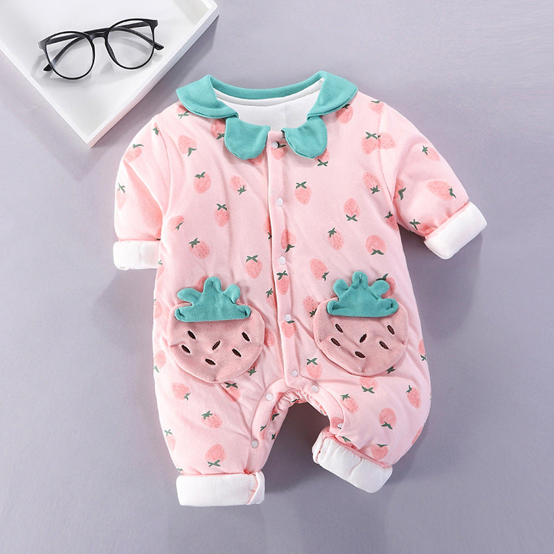 Cute Baby Autumn Thin Cotton Warm Jumpsuit