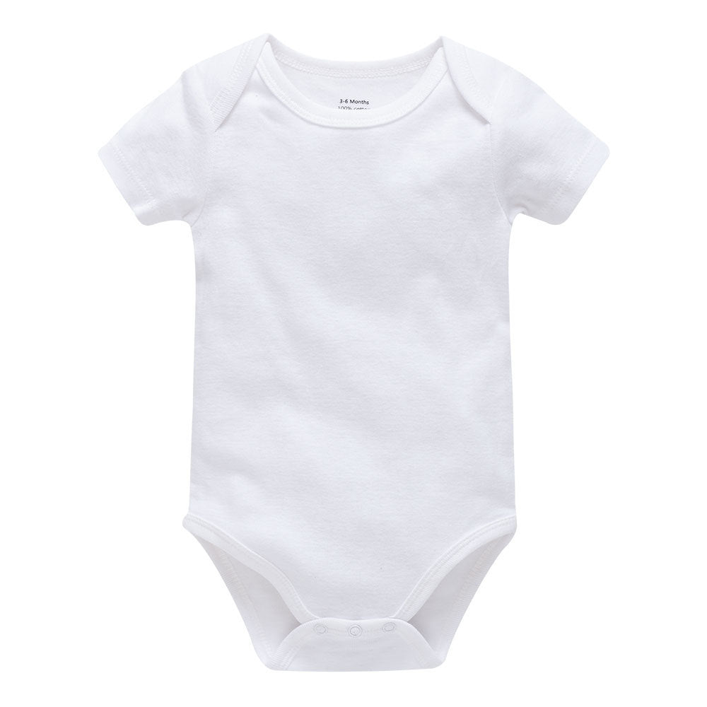 Plain cotton short sleeve newborn clothes