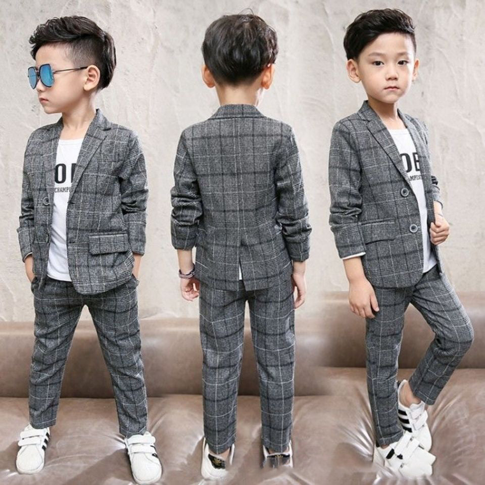 Boy's Suit Two Pieces Children's Casual Small Suit Boys' Clothes