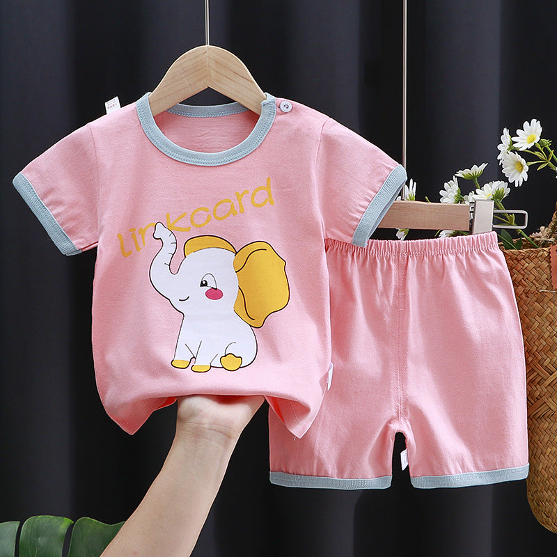 Children's Short-sleeved Suit Cotton T-shirt Baby Baby Clothes